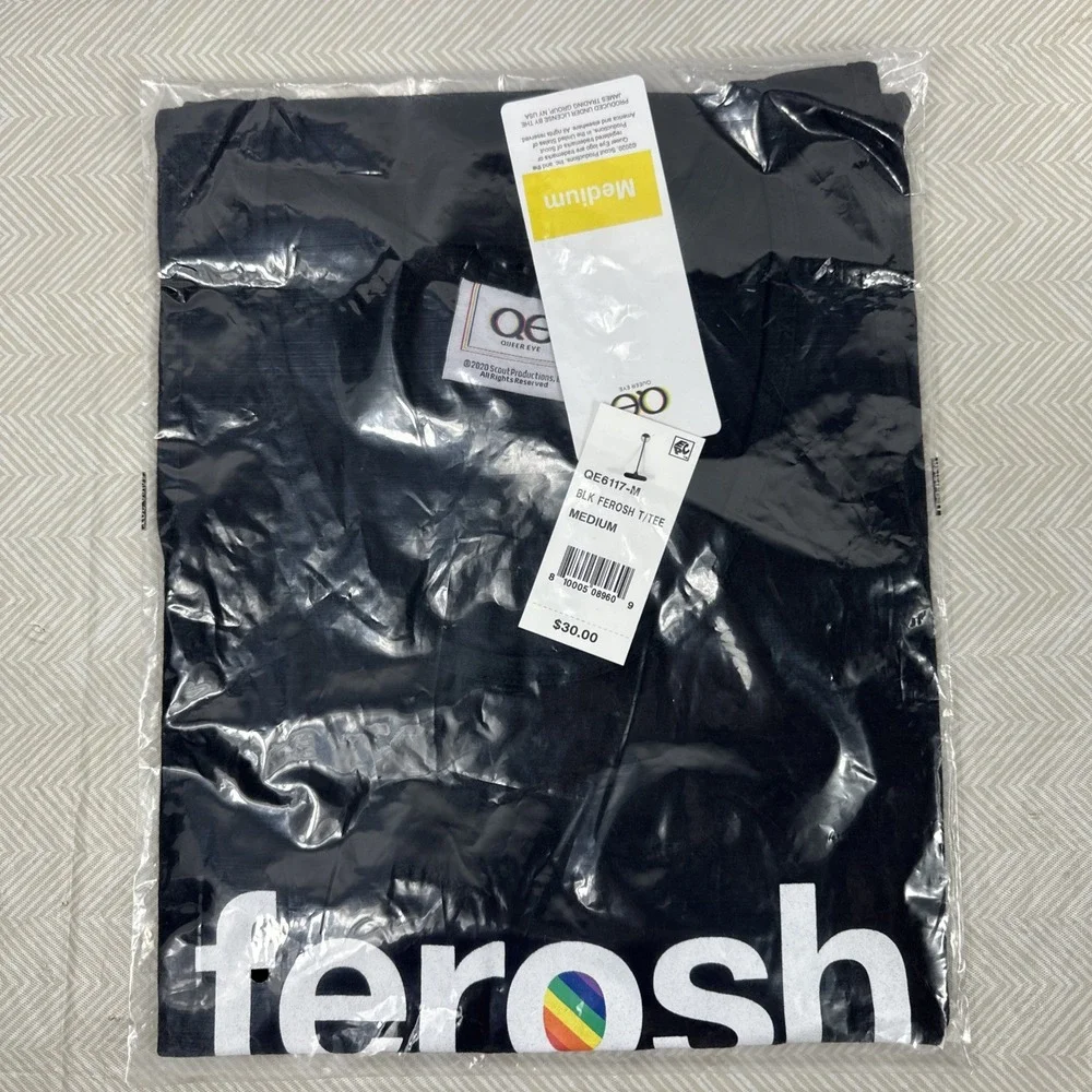 Queer Eye Graphic Tee Shirt Adults Medium‎ ferosh Black short sleeve NWT